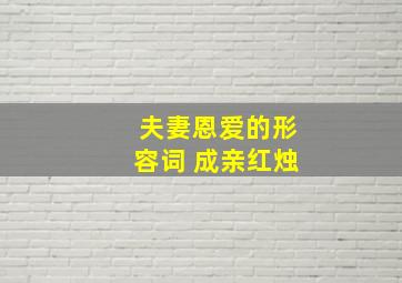 夫妻恩爱的形容词 成亲红烛